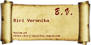 Biri Veronika névjegykártya
